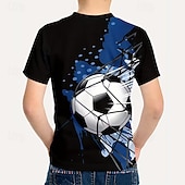 abordables Deportes y Juegos 3D para Niños-Chico 3D Graphic Fútbol Americano Camisetas de fútbol Camiseta Manga Corta Impresión 3D Verano Primavera Deportes Moda Ropa de calle Niños 5-12 años Cuello Barco Casual Diario Exterior Ajuste regular