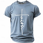  Hombre Cruz Fe Camiseta Manga Corta Camiseta Impresión 3D Cuello Barco Camisa Moda Design Sencillo Casual Diario Fiesta Rojo Verano Primavera Ropa S M L XL XXL XXXL