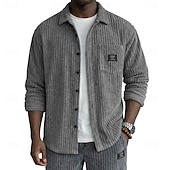 billiga Smart Casual skjortor för män-Herr Skjorta Casual skjorta Manchesterskjorta Knapp upp skjorta Svart Vit Vinröd Marinblå Khaki grön Långärmad Slät Tröjkrage Ledigt Dagligen Framficka Kläder Elegant Mode Ledigt