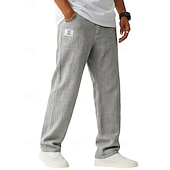 economico Classico-Per uomo Pantaloni di Lino Pantaloni Pantaloni Estivi Pantaloni Larghi Coulisse Elastico in vita Gamba Dritta Semplice Leggero Traspirante Lunghezza intera Casuale Quotidiano All'aperto Vacanza Moda
