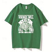 halpa Retro Grafiikka-T-paita Kuvio Vapaa-aika Keskiaika T-paita Kuvitettu varten Miesten Aikuisten Kuuma leimaus varten Halloween Karnevaali Naamiaiset Rento / arki