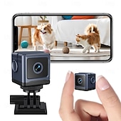 voordelige IP-netwerkcamera's voor binnen-Mini wifi-beveiligingscamera, kleine draadloze verborgen camera voor huisbeveiliging, 1080p HD-babyfoon met nachtzicht &amp;Bewegingsdetectie, draagbare minicamera met app-bediening voor baby- en