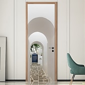 voordelige Muurstickers-Verwijderbare zelfklevende pvc-deursticker, decoratieve sticker voor muur en deur. &amp;Glazen sticker voor slaapkamer, woonkamer, badkamer, kamer – 30,3 x 78,7 inch
