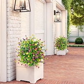  أشجار اصطناعية مزروعة في أصص مع أوتاد أرضية، وشجيرات كاميليا مقاومة للأشعة فوق البنفسجية، للاستخدام الداخلي &ديكورات خارجية في الصيف والخريف، ديكورات حفلات الزفاف في الحدائق المنزلية، ديكورات نباتات