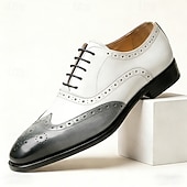 economico Κλασικά Παπούτσια-Men's Yellow and Green Wingtip Oxford Shoes with Brogue Detail and Colorblock Design, Vintage Statement Dress Shoes for Stylish Men, Ideal for Weddings, Parties, Banquets and Fashion Events