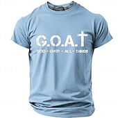  Herre Bibelen GOAT Gud Over Alle Ting Kristent Kors Logo Religiøs Tro Minimalistisk Akronym T-skjorte Grafisk Casual Kort Erme Kirke Slitasje Daglig Gave Designer Klær