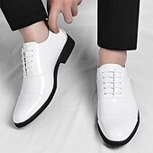 abordables Chaussures Oxford-Chaussures Oxford blanches à lacets pour homme, élégantes et minimalistes, parfaites pour les affaires, les mariages, l'église, les banquets et les occasions formelles.