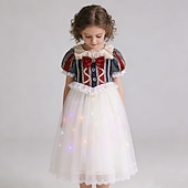 cheap Girls' Costumes-Snow White Princess Dress Cosplay Costume Outfits Movie Cute Tutus Led Light Up for Girls' Kid's Masquerade Daily Holiday Comic Con