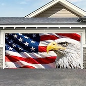 billige 250. jubileum-Dekorasjoner til garasjeporten i anledning av 250-årsjubileet for den amerikanske uavhengighetsdagen, fyrverkeri, patriotisk garasjeportbakgrunn, dekor til amerikansk flagg, frihetsminnefest