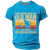 abordables T-shirts de loisir-Homme Vieil Homme Pickleball T-shirt Manche Courte T-shirt Impression 3D Col ras du cou Chemise Mode Quotidien Quotidien Rue Rouge Été Printemps Vêtement Tenue S M L XL XXL XXXL