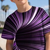 abordables Vision 3D et Géométrie du Garçon-Garçons 3D Graphique Géométrique Illusion d'optique T-shirt Manche Courte Impression 3D Été Printemps Sports Mode Streetwear Enfants 4-12 ans Col Rond Occasionnel Quotidien Extérieur Coupe régulière