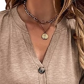 cheap Plain Blouses-Women's Shirt Popover Shirt Casual Shirt Cotton Shirt Solid Color Plain Vacation Vintage Fashion Short Sleeve V Neck Regular Tops Streetwear Beach Holiday Blue Black Pink Khaki Grey Summer Spring Fall