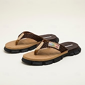 abordables Pantoufles &amp; tongs-Sandales marron pour homme, entre-doigts, tongs d'été décontractées, légères et confortables, idéales pour la plage, les vacances, les voyages, les loisirs de plein air et le quotidien par temps chaud.