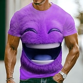 abordables Camisetas 3D-Hombre Emoticones divertidos Camiseta Manga Corta Camiseta Impresión 3D Cuello Barco Camisa Moda Exagerado Casual Diario Calle Azul Piscina Amarillo Morado Verano Primavera Ropa S M L XL XXL XXXL