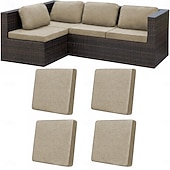 رخيصةأون غطاء وسائد الفناء-4 أغطية وسائد قابلة للتمدد للفناء، بديل لأغطية الأرائك الخارجية، أريكة خارجية &amp;أغطية للأرائك، وأغطية للوسائد لأثاث الفناء، وواقيات أثاث قابلة للغسل وإعادة الاستخدام