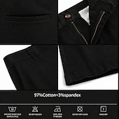 abordables Chinos-Pantalones chinos para hombre: microelásticos, bolsillos delanteros, cómodos, informales. &amp;negocios, negro &amp; blanco