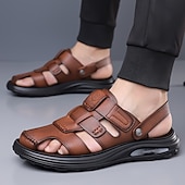 cheap Vacation Sandals-Men's Brown Sport Sandals Adjustable Open-Toe Comfort Walking Shoes Lightweight Summer Footwear for Travel, Outdoor Leisure, Beach Vacation and Everyday Wear