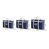 abordables Bacs, paniers à linge-Boîtes de rangement pliables grande capacité pour vêtements, style classique bleu, poignées résistantes et fermeture éclair, organisateur de rangement multifonctionnel pour placard et sous-lit pour