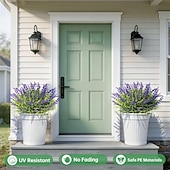 voordelige Kunstbloemen-15 bundels UV-bestendige, kleurechte kunstplanten voor buiten &amp;bloemen, in hoogte verstelbare nep-lavendelbloemen voor binnen &amp;Buitendecoratie voor tuin, terras, pad, hangende plantenbak, veranda
