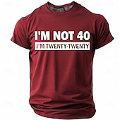  I'm Not 40 I'm Twenty Twenty Men's Funny Sarcastic 40th Birthday Joke Aging Humor T Shirt Graphic Crew Neck Short Sleeve Milestone Celebration Gift Designer Clothing Apparel