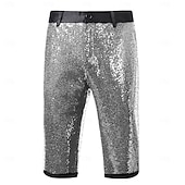 cheap Bottoms-Retro Vintage Disco 1980s Shorts Disco Sequins Fancy Dress Men's Halloween Carnival Performance Bar Adults' Shorts Summer