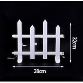 voordelige Pathway Lights &amp; Lanterns-Witte schutting met zonneverlichting voor de tuin, tuinafscheiding met zonneverlichting en afstandsbediening, decoratieve mini-hekwerkjes voor een klein bloemenpad, boom, erf of huisdierafscheiding.