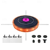 お買い得  水中ライト-ソーラーバードバス噴水、色が変わるLEDライト &amp;4本のドリフト防止固定ロッド &amp;8つのノズルを備えた、鳥の水浴び場、庭、裏庭、池、魚のいる池用の改良型ソーラー噴水