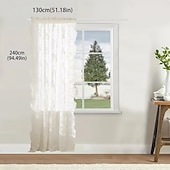 cheap Sheer Curtains-White Lace Sheer Curtains Floral Embroidered Window Curtain Panels Light Filtering Rod Pocket Vintage Sheer Drapes for Bedroom Living Room Farmhouse Decor