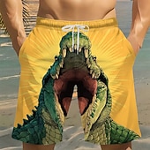  Per uomo Coccodrillo Divertente animali dei cartoni animati Costumi da bagno Costumi da bagno Pantaloncini da bagno Pantaloncini da Surf Misura del girovita medio Hawaiano Vacanza al Mare Tasche
