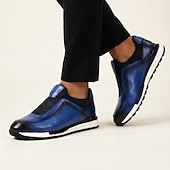 voordelige Premium lederen sneakers-Witte leren instapsneakers voor heren met zwarte accenten, lichtgewicht lage casual schoenen, ademend comfort voor dagelijks gebruik, wandelen en weekenduitjes.