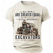  Men's All Men Are Created Equal Only The Best Still Operate Excavators After 70 Years Graphic T Shirt Funny Job Beige Regular Fit Designer Clothing Apparel S M L XL XXL XXXL