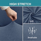 abordables Funda para silla de comedor-Fundas para sillas de comedor de 4/6 piezas, ajustables, elásticas y universales, tipo Parsons, con protectores de asiento extraíbles y lavables a máquina.