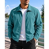 abordables Chaquetas de correr-Hombre Color sólido Chaqueta para correr Chaqueta para exteriores Verano Primavera Full Zip Manga Larga Deportivo Protección Solar Ligero Transpirable Tenis Golf Corriendo Gris oscuro Azul Gris Claro