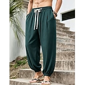 economico pantaloni casual-Per uomo Joggers Pantaloni Pantaloni casual Pantaloni a Nido d'Ape Coulisse Tasca Elastico in vita Tinta unica Asciugatura Rapida Leggero Quotidiano All'aperto Vacanza Vacanza Elegante Nero Bianco