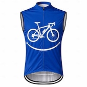 cheap Men's Jackets &amp; Gilets-Men's Cycling Vest Cycling Jersey Geometric Sleeveless Bike Vest / Gilet Jersey Top with 3 Rear Pockets Quick Dry Back Pocket Moisture Wicking Breathable Sports Yellow Blue Clothing Apparel