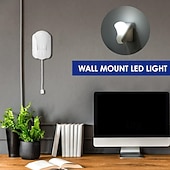abordables appareils électroménagers-Lot de 2 ampoules LED à tirette, lampe murale adhésive à piles, veilleuse portable avec interrupteur à tirette pour placard, armoire, garage, abri de jardin, sous-sol, camping, urgence, sans câblage