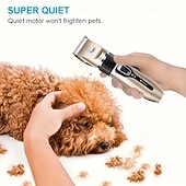 cheap Hair Care-Electric pet grooming scissors, electric pet shaving tools electric razor Hair clippers Nail clippers 4 replaceable guide combs Scratch sharpener Charging cable