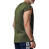 abordables Running Tee &amp; Tank Tops-Men's Solid Colored Workout Tank Top Running Tank Top Gym Tank Top Summer Spring Classic Sleeveless Quick Dry Lightweight Moisture Wicking Breathable Gym Workout Active Training Exercise Black White