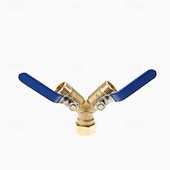cheap Watering &amp; Irrigation-Garden Hose Splitter 2 Way Heavy Duty, Brass Faucet Adapter With Long Handle For Gardening Water Hose Shut Off Valve Hose Connector Fittings Outdoor Water Spigot Hose Bib Y Splitter