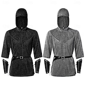 cheap Outfits-Retro Vintage Medieval Renaissance Armor Shirt Tunic Knight Ritter Crusader Celtic Knight Fancy Dress Men's Viking Halloween Carnival Masquerade Performance Stage Renaissance Fair Adults Shirt Shawl