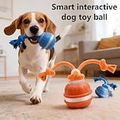 abordables Jouets interactifs-Balle interactive automatique pour chien, 2 couleurs, capteur de mouvement, rechargeable par USB, moteur silencieux haute vitesse, soulage l'anxiété de séparation, jeu intérieur/extérieur, jouet pour