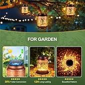 זול Luzes e lanternas de caminho-Solar Hummingbird Lanterns Outdoor Hanging Decor Lantern, Hollow Out Metal Decorative Garden Light, Graceful Decoration for Patio, Yard, Landscape, Walkway, Festival Decor Lighting 1X