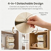 economico Organizzazione spazi-Organizzatore per armadio sospeso - 4 ripiani pieghevoli con ganci e cerniera, organizer per vestiti in tessuto, cestino salvaspazio per camper, camera da letto, lavanderia. Visita il negozio dimj.