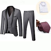 cheap Men's 1920s Costumes-Retro Vintage Rococo Baroque Suits &amp; Blazers Gentleman Fancy Dress Men's Masquerade Party / Evening Bachelorette Party Adults' Coat Pants