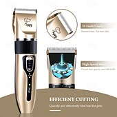 cheap Hair Care-Electric pet grooming scissors, electric pet shaving tools electric razor Hair clippers Nail clippers 4 replaceable guide combs Scratch sharpener Charging cable