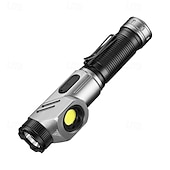 cheap Flashlights-Rechargeable Tactical Flashlights 1600 High Lumens 2 Light Sources,6 Modes, 90 Degree Rotating,Waterproof Working Light with Magnetic Base for Home Emergency, Outdoor, Camping