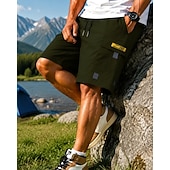 cheap Bottoms-Men's Outdoor Shorts Cargo Shorts Hiking Shorts Combat Shorts Summer Spring Autumn / Fall Outdoor Regular Fit Waterproof Quick Dry Lightweight Breathable Shorts Drawstring Pocket Khaki Black Camping