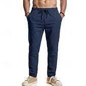abordables Fondos-Medieval Renacimiento Pantalones Vikingo Tejido con 95% de mezcla de lino Plano Disfraz Hombre Víspera de Todos los Santos Carnaval Rendimiento LARP Feria Ren Adulto Pantalones