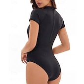 economico Rash Guards Interi-Per donna Costume da Bagno Rash Guard Costume da bagno Costumi da bagno sportivi Geometrico Patchwork Gamba corta Protezione Solare UV Asciugatura Rapida Alta elasticità Manica Corta Costume da Bagno