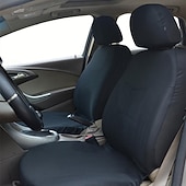 cheap Car Seat Covers-Universal Car Seat Covers Full Set, Breathable Cloth Automotive Seat Protectors with Sporty Two-Tone Design, Airbag Compatible Interior Accessories for Most Sedan, SUV, Truck, Van, 9PCS